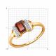 Золотое кольцо Diamant с фианитом и гранатом