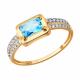 Золотое кольцо Diamant с топазом и фианитом