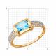 Золотое кольцо Diamant с топазом и фианитом