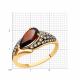 Золотое кольцо Diamant с фианитом и гранатом