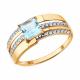 Золотое кольцо Diamant с фианитом