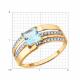 Золотое кольцо Diamant с фианитом