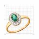 Золотое кольцо Diamant с топазом и изумрудом