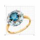 Золотое кольцо Diamant с топазом и Лондон топазом