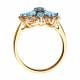 Золотое кольцо Diamant с топазом и фианитом
