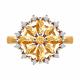 Золотое кольцо Diamant с фианитом и цитрином