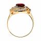Золотое кольцо Diamant с фианитом и гранатом