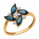 Золотое кольцо Diamant с фианитом и Лондон топазом