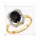 Золотое кольцо Diamant с фианитом и агатом