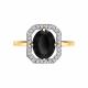 Золотое кольцо Diamant с фианитом и агатом