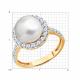 Золотое кольцо Diamant с фианитом и жемчугом