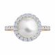 Золотое кольцо Diamant с фианитом и жемчугом