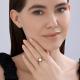 Золотое кольцо Diamant с фианитом и горным хрусталём