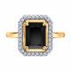 Золотое кольцо Diamant с фианитом и агатом