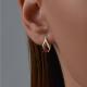 Золотые серьги Diamant с фианитом и гранатом