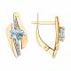 Золотые серьги Diamant с топазом и фианитом