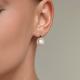 Золотые серьги Diamant с фианитом и жемчугом
