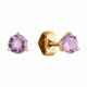 Золотые серьги Diamant с аметистом
