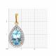 Золотая подвеска Diamant с топазом и фианитом