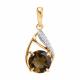 Золотая подвеска Diamant с фианитом и раухтопазом