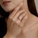Кольцо из белого золота Diamant с бриллиантом и чёрным бриллиантом