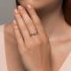 Кольцо из белого золота Diamant с рубином и бриллиантом выращенным