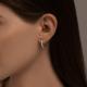 Серьги из белого золота Diamant с рубином и бриллиантом выращенным