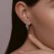 Серьги из белого золота Diamant с рубином и бриллиантом выращенным