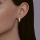 Серьги из белого золота Diamant с рубином и бриллиантом выращенным