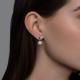 Серьги из белого золота Diamant с рубином и бриллиантом выращенным