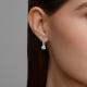 Серьги из белого золота Diamant с рубином и бриллиантом выращенным