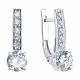 Серьги из белого золота Diamant с рубином и бриллиантом выращенным