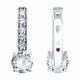 Серьги из белого золота Diamant с рубином и бриллиантом выращенным