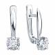 Серьги из белого золота Diamant с бриллиантом выращенным