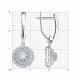 Серьги из белого золота Diamant с рубином и бриллиантом выращенным