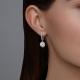 Серьги из белого золота Diamant с рубином и бриллиантом выращенным