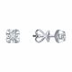Серьги из белого золота Diamant с рубином и бриллиантом выращенным