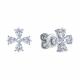 Серьги из белого золота Diamant с рубином и бриллиантом выращенным