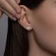 Серьги из белого золота Diamant с рубином и бриллиантом выращенным