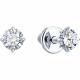 Серьги из белого золота Diamant с бриллиантом выращенным