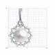 Подвеска из белого золота Diamant с бриллиантом и жемчугом
