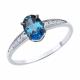 Кольцо из белого золота Diamant с фианитом и Лондон топазом