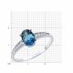 Кольцо из белого золота Diamant с фианитом и Лондон топазом