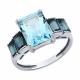 Золотое кольцо Diamant с топазом и Лондон топазом