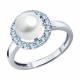 Золотое кольцо Diamant с топазом и жемчугом