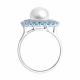 Кольцо из белого золота Diamant с топазом, фианитом и жемчугом