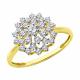 Кольцо из лимонного золота Diamant с фианитом