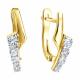 Серьги из лимонного золота Diamant с фианитом