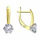 Серьги из лимонного золота Diamant с фианитом