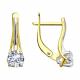 Серьги из лимонного золота Diamant с фианитом